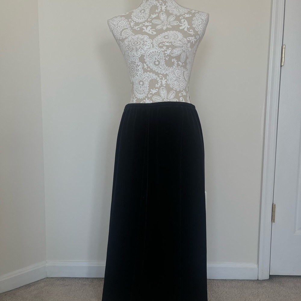 Coldwater Creek Black Velvet Maxi Skirt